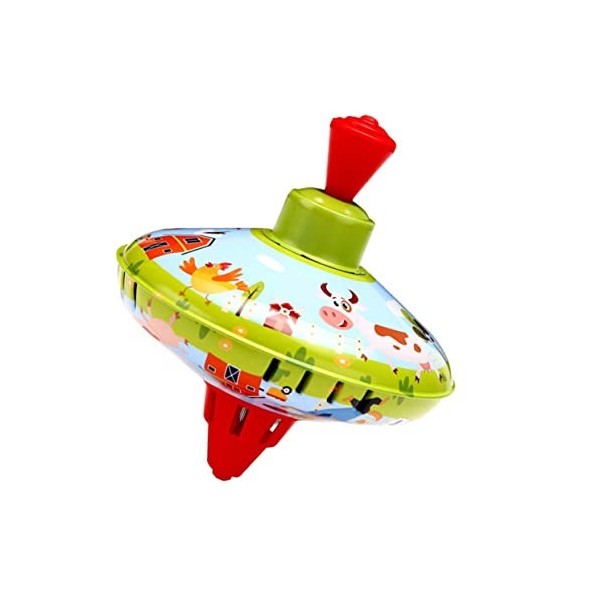 ibasenice 1Pc Tin Top Jouets en Vrac pour Enfants Fille Jouets pour Tout-Petits Enfants Mini Jouets Trompo Top Rotatif Tin To