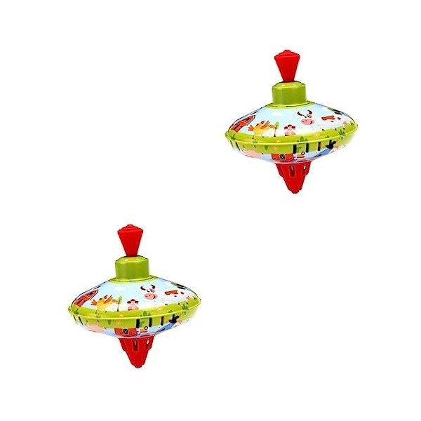 ibasenice 1Pc Tin Top Jouets en Vrac pour Enfants Fille Jouets pour Tout-Petits Enfants Mini Jouets Trompo Top Rotatif Tin To