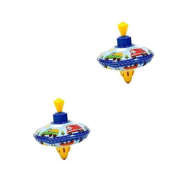 ibasenice 1Pc Tin Top Jouets en Vrac pour Enfants Fille Jouets pour Tout-Petits Enfants Mini Jouets Trompo Top Rotatif Tin To