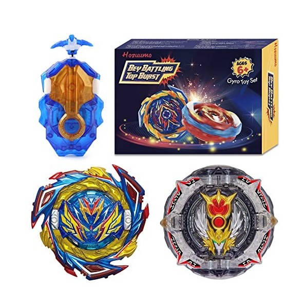 Hozuumo Bey Toupie Bay Blade Burst Turbo Combinaison, avec Metal Fusion Lanceur, Jouets Classiques Enfants Cadeau, B-187+B-19