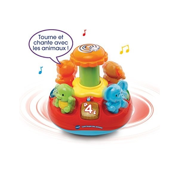 Vtech Lumi toupie des animaux,9 - 36 mois, 80-186305 - Version FR