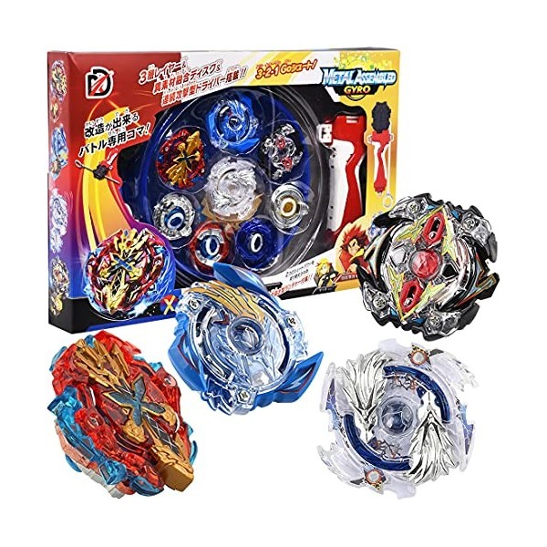 4pcs Toupie Burst Set, avec Launcher Combat Spinning Top Toupie Jouets Classiques pour La Fête des Enfants Noël Halloween Ann