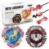 OBEST Bey Battle Arena Jouets pour Enfants, B-193,B-195, 2 Vitesses Gyro Battle Spinners Set avec 2 lanceurs et 1 poignée, Wh