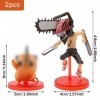 2pcs Chainsaws Anime Character Model Cartoon Character Toy PVC Action Figure Statue Collectible Cartoon Mini Figure Kids Birt