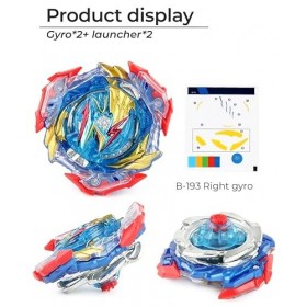 OBEST Bey Battle Arena Jouets pour Enfants, B-193,B-195, 2 Vitesses Gyro Battle Spinners Set avec 2 lanceurs et 1 poignée, Wh
