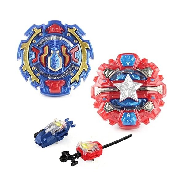 OBEST Battle Spinning Top Set, 2pcs Bay Battling Tops Burst 4D Launcher Stater Grip et Stadium Battle Set, Toupies avec 2 Bur