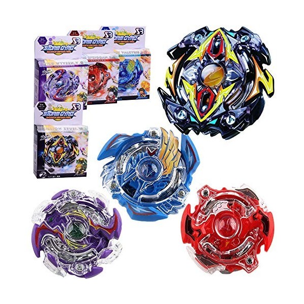 ML Lot de 2 toupies style Bey Burst Blade avec 2 lanceurs de main pivoine Jouet avec Lanceur à main Épée Style Bey bleu-noir