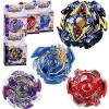 ML Lot de 2 toupies style Bey Burst Blade avec 2 lanceurs de main pivoine Jouet avec Lanceur à main Épée Style Bey bleu-noir