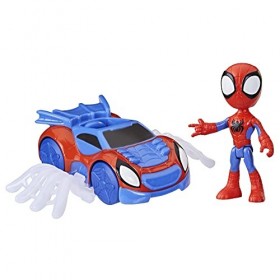 Marvel Spidey et Ses Amis Extraordinaires, Coffret Arachno-Bolide de Spidey, Figurine Spidey avec véhicule et Accessoire, Jou