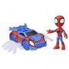 Marvel Spidey et Ses Amis Extraordinaires, Coffret Arachno-Bolide de Spidey, Figurine Spidey avec véhicule et Accessoire, Jou