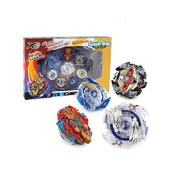 Toupie Burst, Set avec Launcher Toupie Métal Combat, 4d Set avec Launcher Spinning Top Toupie Metal Fight Battle Fusion Jouet