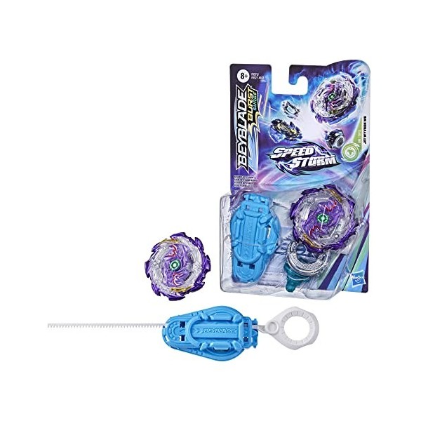 Beyblade Burst Surge, Starter Pack avec toupie de compétition Speedstorm Jet Wyvron W6 et Lanceur