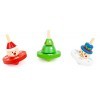 Small Foot 11471 Présentoir toupies Noël en Bois, Set de 12 pièces, Hauteur 6cm, Ø env. 4 cm Jouets, Multicolore