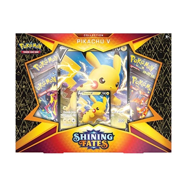 Pokémon – Destinées Radieuses : Boite Pikachu V - Jeu de Cartes - à partir de 6 Ans - 2 Joueurs - 10 Minutes de Temps de Jeu 