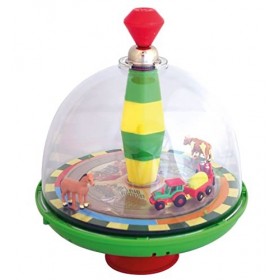 alldoro- Bauernhof Farm Tourisme panoramique Ø 19 cm, Pompe dinertie avec Pied, Musicale avec Tracteur, toupie Classique pou
