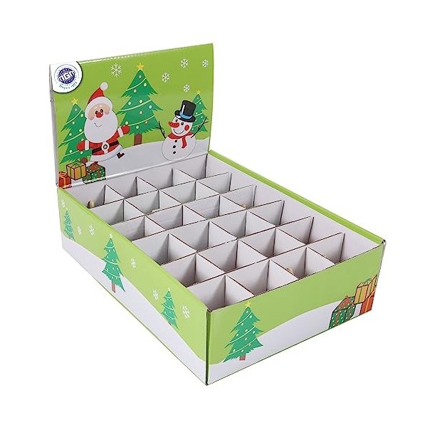 PLANÈTE BOIS - Pack de 24 Toupies Noël - FSC - 030160PA - 24 pièces - Multicolore - Bois - Jeu pour Enfant - Noël - À Collect