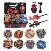 Netoke Toupie avec Lanceur kit, 4D Metal Fusion Burst Arene, Adapté Cadeaux Noël, Anniversaire - 8 X Battle Tops + 3 X Battle