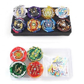 3T6B 12 Nouvelles Toupies Nado, Toupie Burst Turbo 2 avec Lanceurs, Gyro Pocket Box Pro-Cadeaux pour Enfant