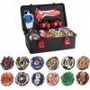Yikko Lot de 12 toupies de combat 4D Fusion - Modèle métal Masters Speed - Avec burst Toys - Coffret cadeau et accessoires po