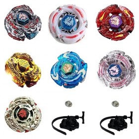 Toupie 4D Metal Rapidity Collection LDRAGO Pack de 7 pièces + 2 lanceurs + 2 pointes métalliques : BB88 Meteo, BB108 Destroy,