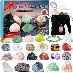 Calendrier de lAvent 2023 pour enfants en cristaux, pierres précieuses naturelles pour les filles, calendrier de lAvent de 