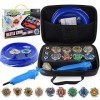 ZED- Toupie Burst Set de 9 pcs avec Lanceur Gyro Métal Combat Amélioré Toupie de Combat Métal Fusion Battle Set Jouets pour E