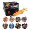 Bayblade Toupies,Toupie Burst Turbo avec Lanceurs, Gyro Pocket Box Pro-Cadeaux pour Enfant Non-Stop Battle Deluxe Hasbro Bayb