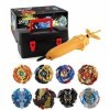 Bayblade Toupies,Toupie Burst Turbo avec Lanceurs, Gyro Pocket Box Pro-Cadeaux pour Enfant Non-Stop Battle Deluxe Hasbro Bayb