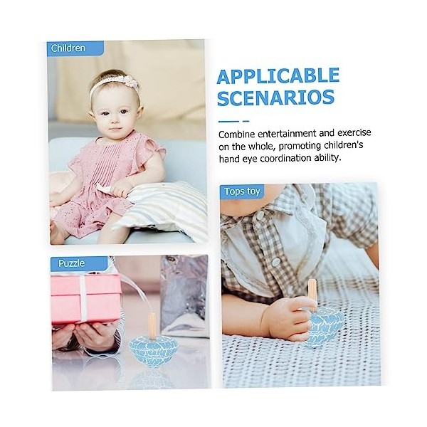 Totority 30 Pièces Top Babydoll Tops Jouet pour Enfants Jouet Boisé Para Niños Bébé Jouets Empilables Jouets Gyroscopiques Gy