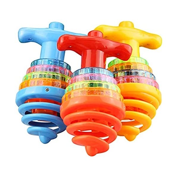 Flash Spinning Toys avec LED Light, Jouets pour Enfants avec Petit Gyroscope Lumineux, Cadeaux, Couleurs aléatoires 3 pcs 