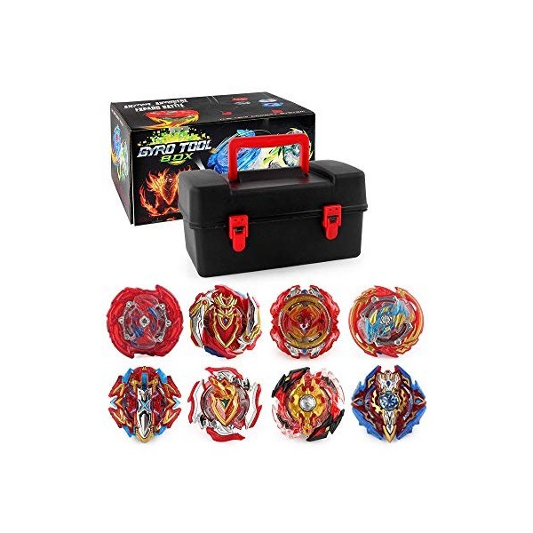 XASYGF Beyblade Toupies,Toupie Burst Turbo avec Lanceurs, Gyro Pocket Box Pro-Cadeaux pour Enfant Non-Stop Battle Deluxe Hasb