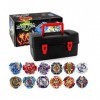 XASYGF Beyblade Toupies,Toupie Burst Turbo avec Lanceurs, Gyro Pocket Box Pro-Cadeaux pour Enfant Non-Stop Battle Deluxe Hasb