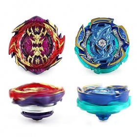 2 éclater Nouveaux Toupies avec 2 Turbo Burst Launcher Set, Battle Set Jouets Classiques pour Enfants Cadeau de Vacances