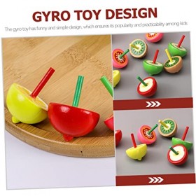 NUOBESTY Jouets Déveil 60 Pcs Fruits en Bois pour Intéressant Enfants Nouveauté Jouets Éducation Partie Flip Portable Gyrosc