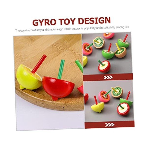 NUOBESTY Jouets Déveil 60 Pcs Fruits en Bois pour Intéressant Enfants Nouveauté Jouets Éducation Partie Flip Portable Gyrosc