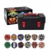 ZED- Beyblade Toupies,Toupie Burst Turbo avec Lanceurs, Gyro Pocket Box Pro-Cadeaux pour Enfant Non-Stop Battle Deluxe Hasbro