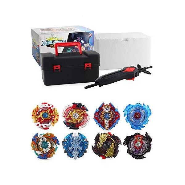 XASYGF Beyblade Toupies,Toupie Burst Turbo avec Lanceurs, Gyro Pocket Box Pro-Cadeaux pour Enfant Non-Stop Battle Deluxe Hasb