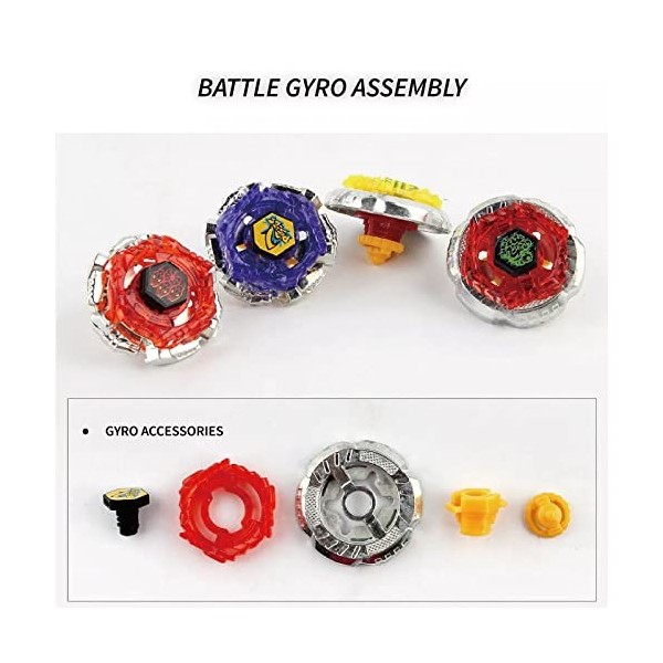 ANIUXIAOGE Ensemble de Jouets Bey Battling Top Burst Gyro 4 Toupies 2 Lanceurs Jeu de Bataille de Combat Cadeau pour Enfants 