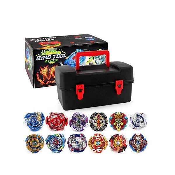 Bayblades Toupies,Toupie Burst Turbo avec Lanceurs, Gyro Pocket Box Pro-Cadeaux pour Enfant Non-Stop Battle Deluxe Hasbro Bay