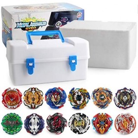 Toupie 12 Pièces Vitesse Gyro Métal Combat Toupie Ensemble 4D Fusion Modèle Combinaison Tirez Le Lanceur De Règle X2 + Tirez 