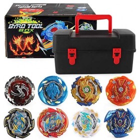 Beyblade，Toupie 8 Pièces Vitesse Gyro Métal Combat Toupie Ensemble 4D Émetteur de Ligne de tirage et émetteur de règle de tir