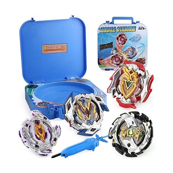 ANIUXIAOGE Ensemble de Jouets Bey Battling Top Burst Gyro avec 4 toupies, Lanceurs et boîte de Rangement Portable Battle Aren