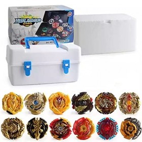 ANIUXIAOGE Ensemble de Jouets Bey Battling Top Burst Gyro, 12 toupies et 2 lanceurs Jeu de Bataille de Combat avec boîte de R