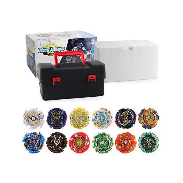 XASYGF Beyblade Toupies,Toupie Burst Turbo avec Lanceurs, Gyro Pocket Box Pro-Cadeaux pour Enfant Non-Stop Battle Deluxe Hasb