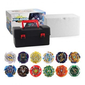 ZED- Beyblade Toupies,Toupie Burst Turbo avec Lanceurs, Gyro Pocket Box Pro-Cadeaux pour Enfant Non-Stop Battle Deluxe Hasbro