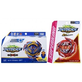 Beyblade Burst B-187 Starter Saber Valkyrie .Sh-7 + B-179 Booster Death Salomon .MF 2B