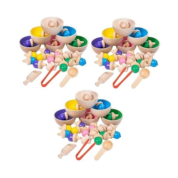 Totority 3 Ensembles De Jouets De Bureau De Classification des Couleurs Gyroscopiques Puzzles pour Enfants Tasses Colorées Jo