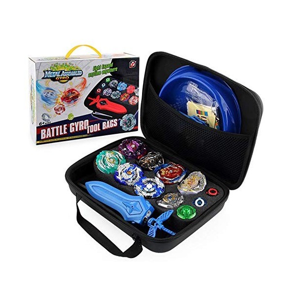 WWSUNNY Beyblade Toupies,Toupie Burst Turbo avec Lanceurs, Gyro Pocket Box Pro-Cadeaux pour Enfant Non-Stop Battle Deluxe Has
