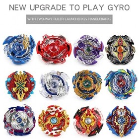 ANIUXIAOGE Burst Turbo Gyros Top 12 toupies 2 lanceurs Jouet gyroscopique Burst Metal Fusion Gyroscope de Combat Jeu de Comba