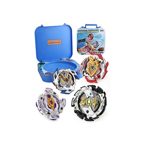 WWSUNNY Beyblade Toupies,Toupie Burst Turbo avec Lanceurs, Gyro Pocket Box Pro-Cadeaux pour Enfant Non-Stop Battle Deluxe Has